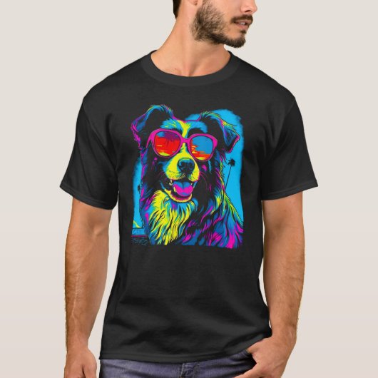 Border Collie Dog Sunglasses 1 T-shirt (Voorkant)