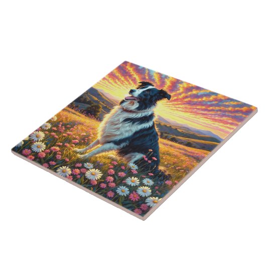 Border Collie Dog Tegeltje (Zijkant)