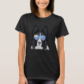 Border Collie Dog Uruguay Zonnebril T-shirt (Voorkant)