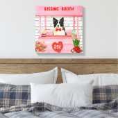 Border Collie Dog Valentijnsdag Kissing Booth Canvas Afdruk (Insitu (Slaapkamer))