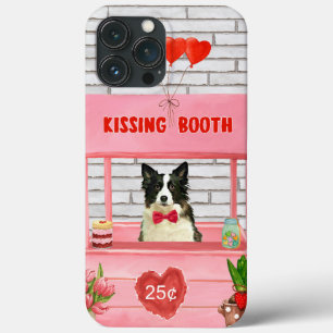 Border Collie Dog Valentijnsdag Kissing Booth Case-Mate iPhone Case