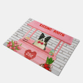 Border Collie Dog Valentijnsdag Kissing Booth Deurmat (Schuin)