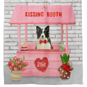 Border Collie Dog Valentijnsdag Kissing Booth Douchegordijn (Voorkant)