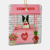 Border Collie Dog Valentijnsdag Kissing Booth Keramisch Ornament (Rechts)