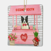 Border Collie Dog Valentijnsdag Kissing Booth Keramisch Ornament (Links)