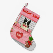 Border Collie Dog Valentijnsdag Kissing Booth Kleine Kerstsok (Voorkant (Hangend))