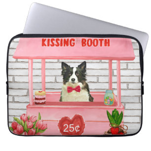 Border Collie Dog Valentijnsdag Kissing Booth Laptop Sleeve