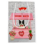 Border Collie Dog Valentijnsdag Kissing Booth Medium Cadeauzakje (Voorkant)