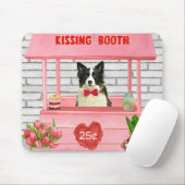 Border Collie Dog Valentijnsdag Kissing Booth Muismat (Met muis)