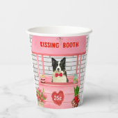 Border Collie Dog Valentijnsdag Kissing Booth Papieren Bekers (Achterkant)