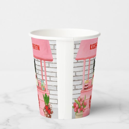 Border Collie Dog Valentijnsdag Kissing Booth Papieren Bekers (Rechts)