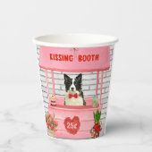 Border Collie Dog Valentijnsdag Kissing Booth Papieren Bekers (Voorkant)