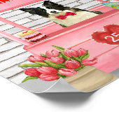 Border Collie Dog Valentijnsdag Kissing Booth Poster (Hoek)