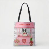 Border Collie Dog Valentijnsdag Kissing Booth Tote Bag (Voorkant)