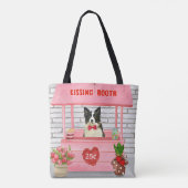 Border Collie Dog Valentijnsdag Kissing Booth Tote Bag (Achterkant)