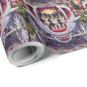 Border Collie Dog Valentine's Day Cadeaupapier (Rol Hoek)