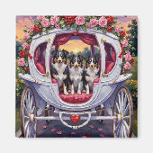 Border Collie Dog Valentine's Day Magneet (Voorkant)