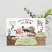 Border Collie Dog Verhuisaankondiging Kaart (Staand voorkant)