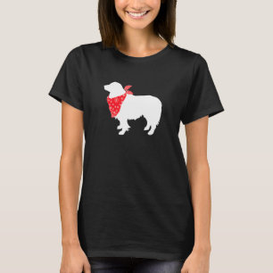 Border Collie Dog Wearing Red Bandana T-shirt