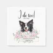 Border Collie Dog Wedding Cocktail Napkins Servet (Voorkant)