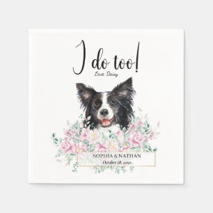 Border Collie Dog Wedding Cocktail Napkins Servet