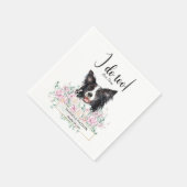 Border Collie Dog Wedding Cocktail Napkins Servet (Hoek)