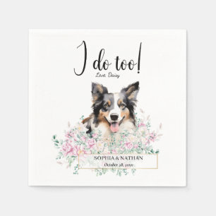Border Collie Dog Wedding Cocktail Napkins Servet