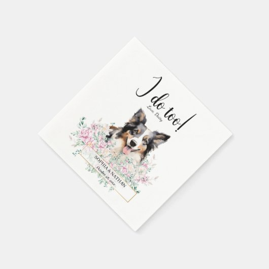 Border Collie Dog Wedding Cocktail Napkins Servet (Hoek)
