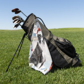 Border Collie Dog Winter Wonderland Kerstvreugde Golfhanddoek (Groen)