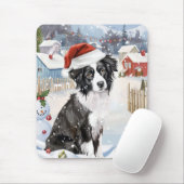 Border Collie Dog Winter Wonderland Kerstvreugde Muismat (Met muis)