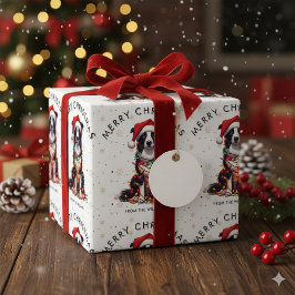Border Collie Dog Wrapped In Christmas Light Cadeaupapier