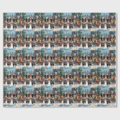 Border Collie Dogs Christmas Snow Holiday Cadeaupapier (Vlak)