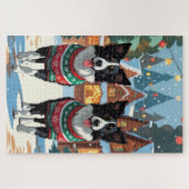Border Collie Dogs Christmas Snow Holiday Legpuzzel (Horizontaal)