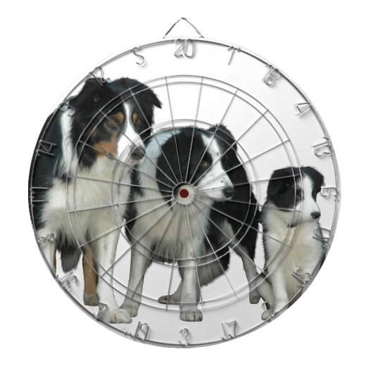 Border Collie Dogs Dartbord (Voorkant)