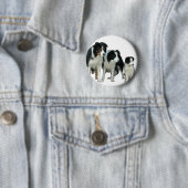 Border Collie Dogs Ronde Button 5,7 Cm (In situ)