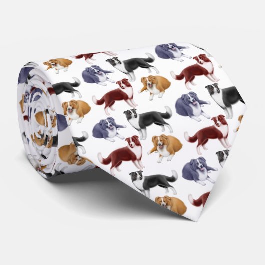 Border Collie Dogs Stropdas (Opgerold)