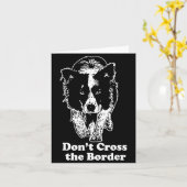 Border Collie Dont Cross The Border Kaart (Gele Bloem)