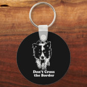 Border Collie Dont Cross The Border  Sleutelhanger (Voorkant)