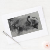 border collie drawing second rechthoekige sticker (Envelop)