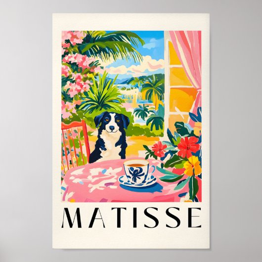 Border Collie Drink koffie Poster, Funny Kitche Poster (Voorkant)