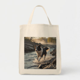 Border Collie Elegant Grocery Canvas tas