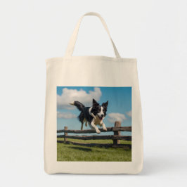Border Collie Elegant Grocery Canvas tas