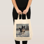 Border Collie Elegant Grocery Tote Bag (Voorkant (product))