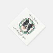 Border Collie Elegant Hond Vrolijk Kerstfeest Servet (Hoek)