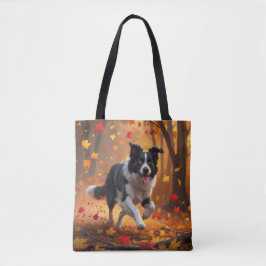 Border Collie Elegant Schouder Canvas tas