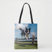Border Collie Elegant Shoulder Tote Bag (Voorkant)