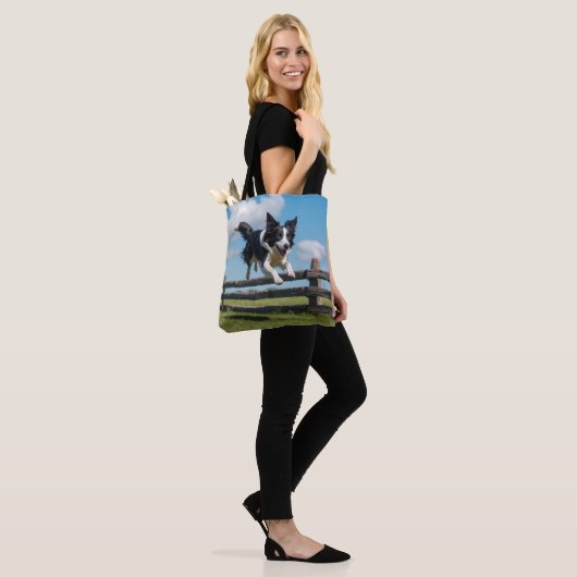 Border Collie Elegant Shoulder Tote Bag (Op model)