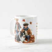 Border Collie en Kinder herfst Koffiemok (Voorkant links)