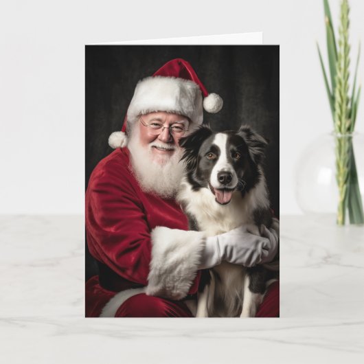 Border Collie en Sinterklaas Feestdagen Kaart (Voorkant)