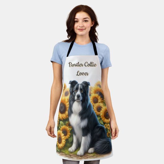 Border Collie en Sunflowers houden van honden Schort (Gedragen)